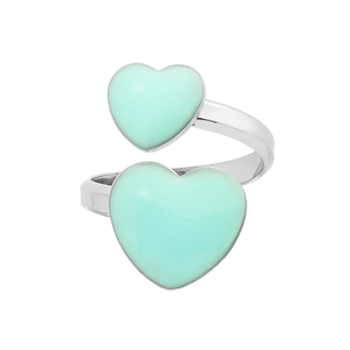🌟 Anello Aperto in Argento 925 con Cuore Smaltato🌟