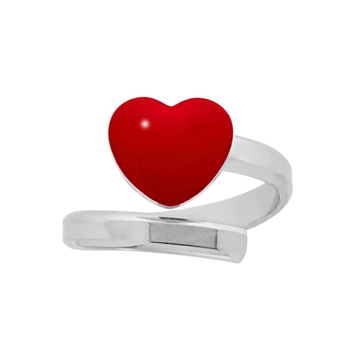 🌟 Anello Aperto in Argento 925 con Cuore Smaltato🌟