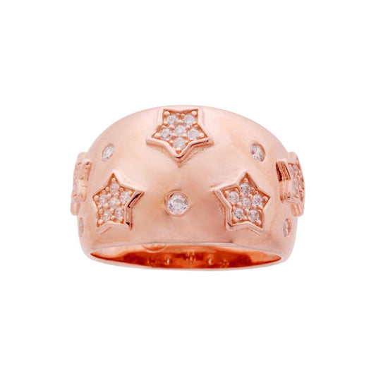 Anello Fascia con Stelle a Rilievo