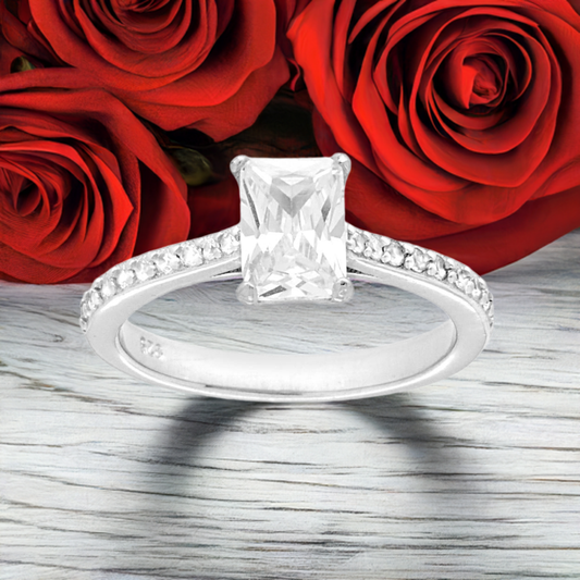 Anello Solitario Zirconia Bianco