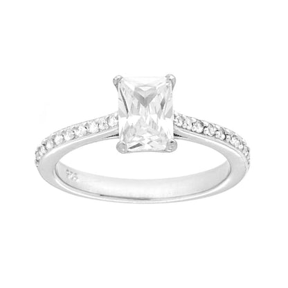 Anello Solitario Zirconia Bianco