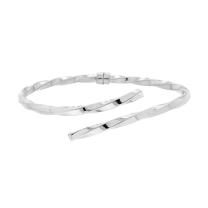 🌟 Bracciale Rigido Torchon a Sezione Quadrata in Argento 🌟