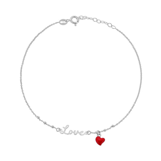 Cavigliera Love in Argento