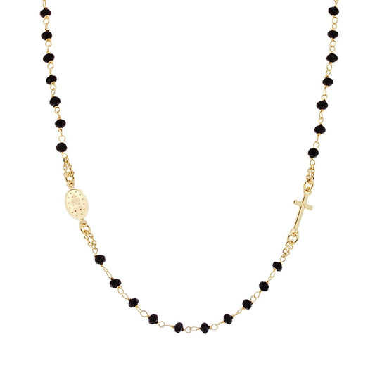 Collana Rosario con Grani Crystal Nero