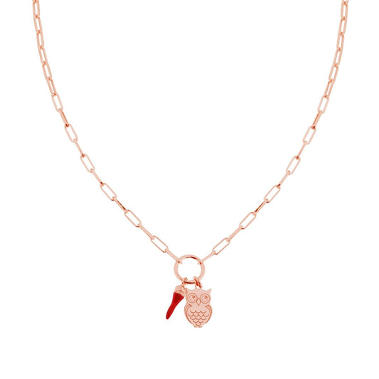 🌟 Collana Corno e Gufo Argento - Made in Italy 🌟