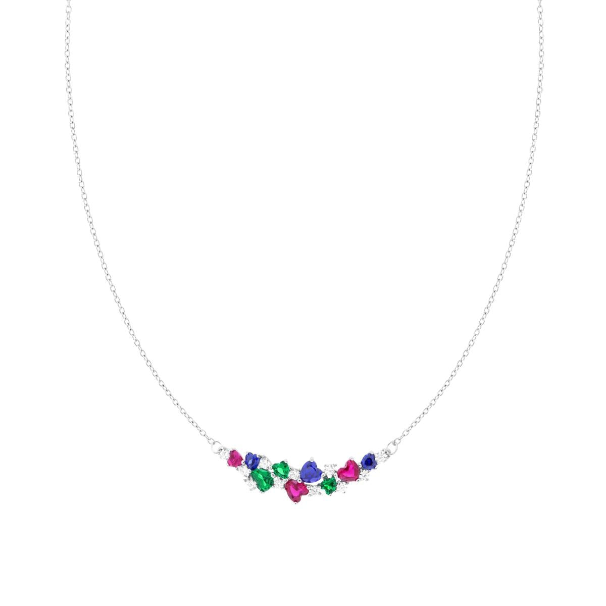 Collana Cuori in Argento Multicolor