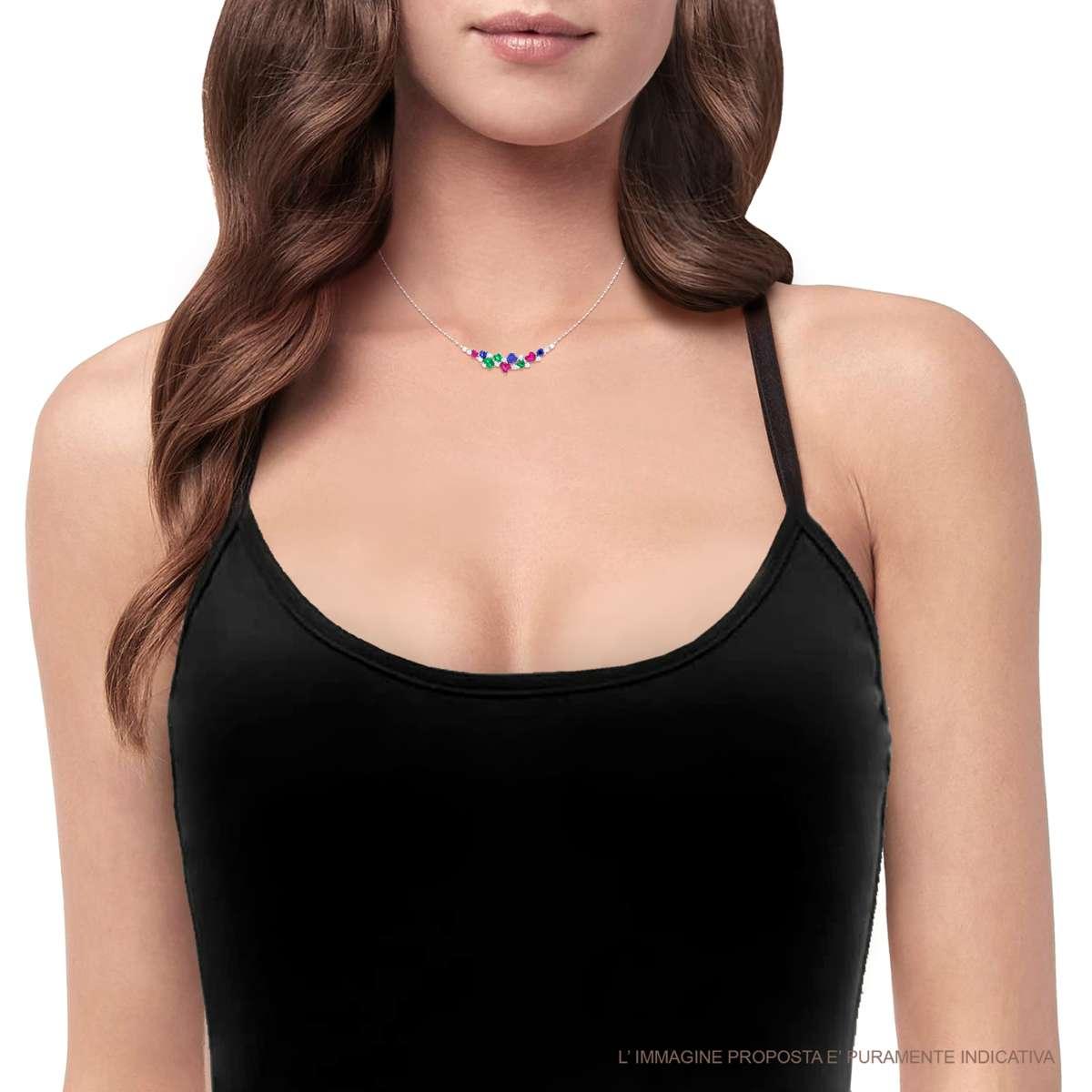 Collana Cuori in Argento Multicolor