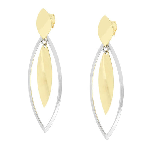 Orecchini Foglia in Oro e Argento