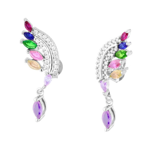 ✨  Orecchini Piuma Argento Multicolor ✨